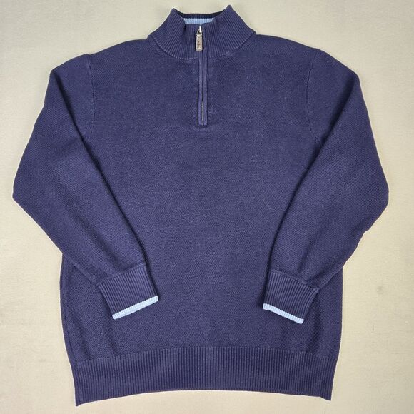 Tailorbyrd Mens Golf Pullover 1/4 Zip Knit Sweater Size Large Eggplant Blue - Picture 3 of 11